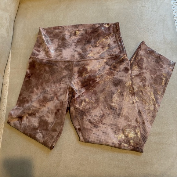 21.25” Lululemon Align HR Shine Diamond Dye Misty Shell Cacao Diffuse Dot Foil 6 - Picture 3 of 17